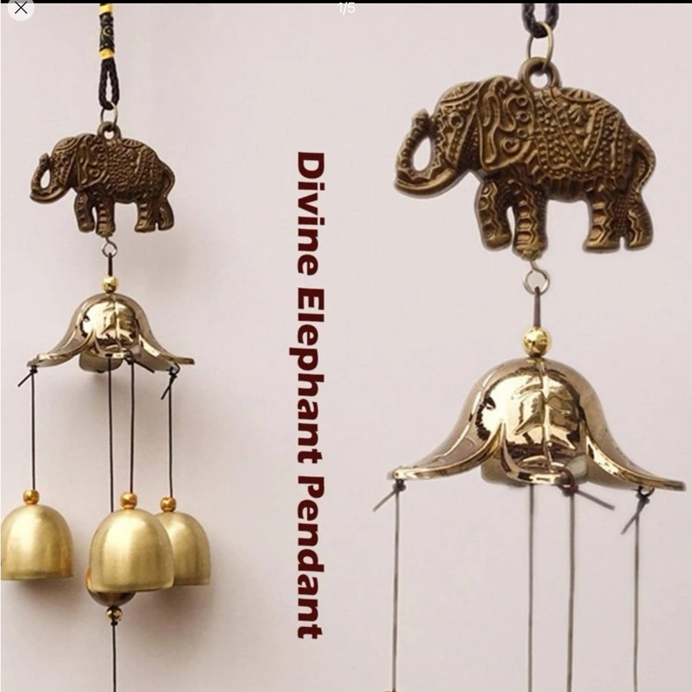 1pc Aluminum Alloy Wall Hanging, Modern Bell & Elephant Design Hanging